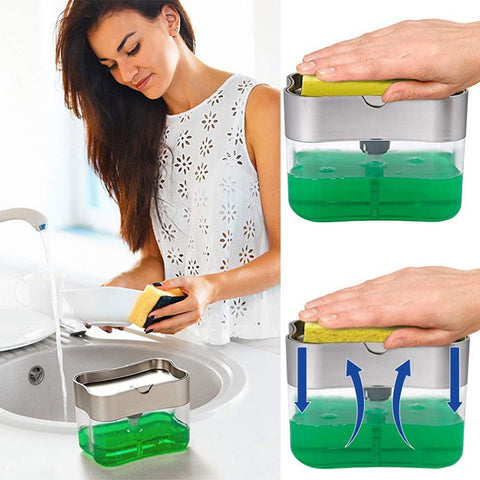 Image of 2-in-1 Sponge Box With Soap Dispenser