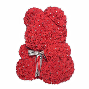 Diamonds Roses Bear - Red