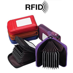 RFID Genuine Leather Card Holder