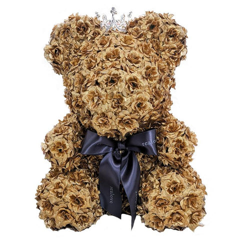 Image of Classic Roses Bear - Gold with Crown