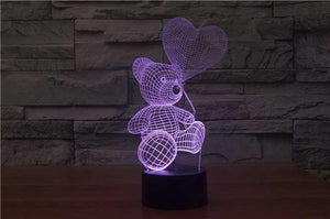 Teddy With Balloon 3D Illusion Lamp