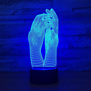 Two Hands 3D Illusion Lamp