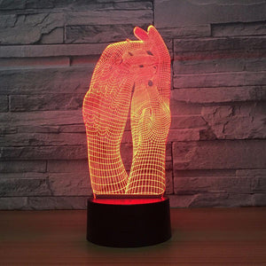 Two Hands 3D Illusion Lamp