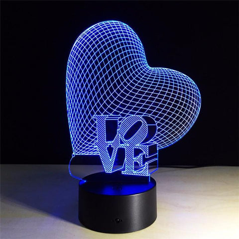 Image of Love Heart 3D Illusion Lamp