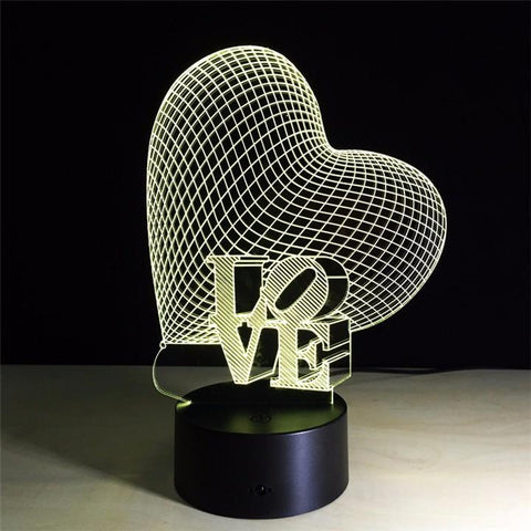 Image of Love Heart 3D Illusion Lamp