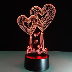 Stylish Love 3D Illusion Lamp