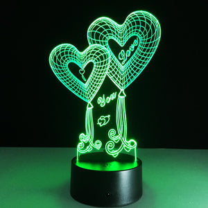 Stylish Love 3D Illusion Lamp