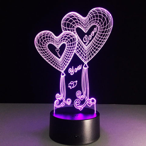 Image of Stylish Love 3D Illusion Lamp