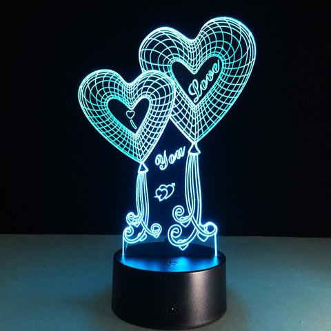 Image of Stylish Love 3D Illusion Lamp